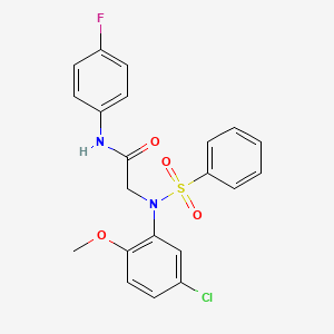 molecular formula C21H18ClFN2O4S B5092877 N~2~-(5-chloro-2-methoxyphenyl)-N-(4-fluorophenyl)-N~2~-(phenylsulfonyl)glycinamide 