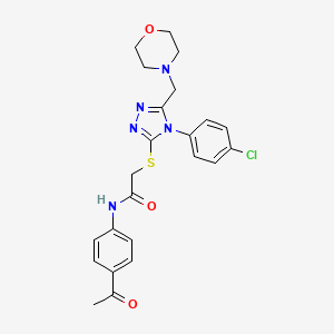 molecular formula C23H24ClN5O3S B5092895 N-(4-acetylphenyl)-2-{[4-(4-chlorophenyl)-5-(4-morpholinylmethyl)-4H-1,2,4-triazol-3-yl]thio}acetamide 