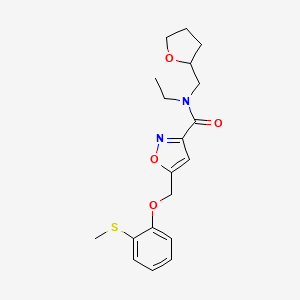 N-ethyl-5-{[2-(methylthio)phenoxy]methyl}-N-(tetrahydro-2-furanylmethyl)-3-isoxazolecarboxamide