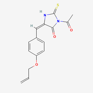 (5E)-3-acetyl-5-[(4-prop-2-enoxyphenyl)methylidene]-2-sulfanylideneimidazolidin-4-one