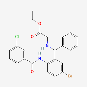 ethyl N-[{5-bromo-2-[(3-chlorobenzoyl)amino]phenyl}(phenyl)methyl]glycinate