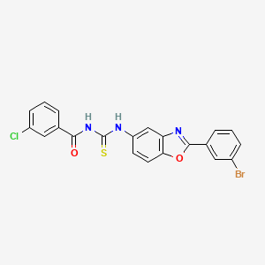 N-({[2-(3-bromophenyl)-1,3-benzoxazol-5-yl]amino}carbonothioyl)-3-chlorobenzamide