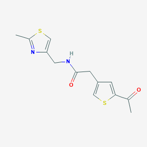 molecular formula C13H14N2O2S2 B5092944 2-(5-acetyl-3-thienyl)-N-[(2-methyl-1,3-thiazol-4-yl)methyl]acetamide 