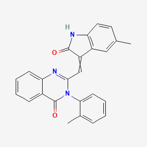 molecular formula C25H19N3O2 B5093008 2-[(5-methyl-2-oxo-1H-indol-3-ylidene)methyl]-3-(2-methylphenyl)quinazolin-4-one 