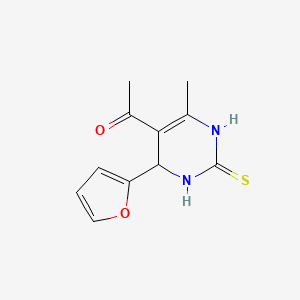 1-[4-(2-furyl)-6-methyl-2-thioxo-1,2,3,4-tetrahydro-5-pyrimidinyl]ethanone