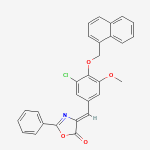 (4Z)-4-[[3-chloro-5-methoxy-4-(naphthalen-1-ylmethoxy)phenyl]methylidene]-2-phenyl-1,3-oxazol-5-one