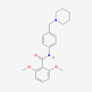 molecular formula C21H26N2O3 B509304 2,6-dimethoxy-N-[4-(1-piperidinylmethyl)phenyl]benzamide CAS No. 701217-96-1