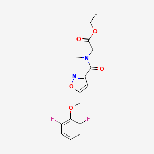 ethyl N-({5-[(2,6-difluorophenoxy)methyl]-3-isoxazolyl}carbonyl)-N-methylglycinate