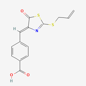 molecular formula C14H11NO3S2 B5093121 4-{[2-(allylthio)-5-oxo-1,3-thiazol-4(5H)-ylidene]methyl}benzoic acid 