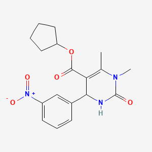 Cyclopentyl 1,6-dimethyl-4-(3-nitrophenyl)-2-oxo-1,2,3,4-tetrahydropyrimidine-5-carboxylate