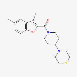 4-{1-[(3,5-dimethyl-1-benzofuran-2-yl)carbonyl]-4-piperidinyl}thiomorpholine