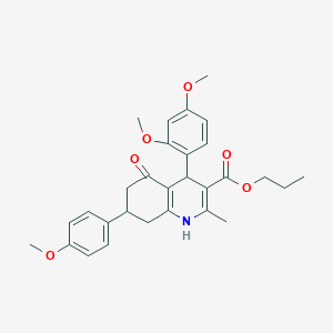 Propyl 4-(2,4-dimethoxyphenyl)-7-(4-methoxyphenyl)-2-methyl-5-oxo-1,4,5,6,7,8-hexahydroquinoline-3-carboxylate