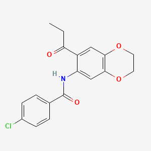 4-chloro-N-(7-propionyl-2,3-dihydro-1,4-benzodioxin-6-yl)benzamide