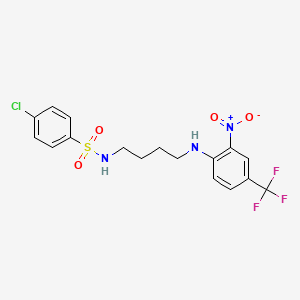 molecular formula C17H17ClF3N3O4S B5093202 4-chloro-N-(4-{[2-nitro-4-(trifluoromethyl)phenyl]amino}butyl)benzenesulfonamide 