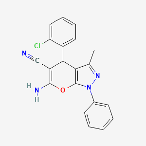 molecular formula C20H15ClN4O B5093210 6-amino-4-(2-chlorophenyl)-3-methyl-1-phenyl-1,4-dihydropyrano[2,3-c]pyrazole-5-carbonitrile 