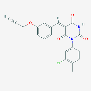 molecular formula C21H15ClN2O4 B5093218 1-(3-chloro-4-methylphenyl)-5-[3-(2-propyn-1-yloxy)benzylidene]-2,4,6(1H,3H,5H)-pyrimidinetrione 