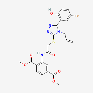 molecular formula C23H21BrN4O6S B5093230 dimethyl 2-[({[4-allyl-5-(5-bromo-2-hydroxyphenyl)-4H-1,2,4-triazol-3-yl]thio}acetyl)amino]terephthalate 