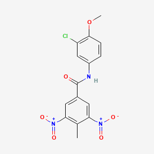 molecular formula C15H12ClN3O6 B5093285 N-(3-chloro-4-methoxyphenyl)-4-methyl-3,5-dinitrobenzamide 