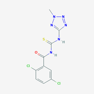 molecular formula C10H8Cl2N6OS B509332 2,5-dichloro-N-[(2-methyl-2H-tetrazol-5-yl)carbamothioyl]benzamide CAS No. 573939-33-0