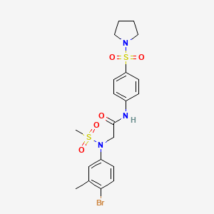 molecular formula C20H24BrN3O5S2 B5093344 N~2~-(4-bromo-3-methylphenyl)-N~2~-(methylsulfonyl)-N~1~-[4-(1-pyrrolidinylsulfonyl)phenyl]glycinamide 