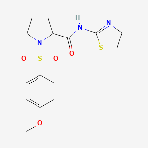 molecular formula C15H19N3O4S2 B5093365 N-(4,5-dihydro-1,3-thiazol-2-yl)-1-(4-methoxyphenyl)sulfonylpyrrolidine-2-carboxamide 