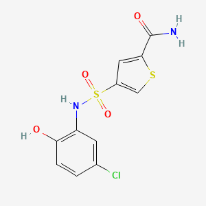 4-[(5-Chloro-2-hydroxyphenyl)sulfamoyl]thiophene-2-carboxamide