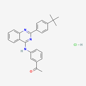 molecular formula C26H26ClN3O B5093376 1-[3-[[2-(4-Tert-butylphenyl)quinazolin-4-yl]amino]phenyl]ethanone;hydrochloride 