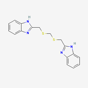 molecular formula C17H16N4S2 B5093388 2-[({[(1H-Benzimidazol-2-ylmethyl)sulfanyl]methyl}sulfanyl)methyl]-1H-benzimidazole 