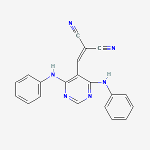 molecular formula C20H14N6 B5093451 2-[(4,6-Dianilinopyrimidin-5-yl)methylidene]propanedinitrile 