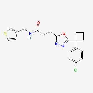 3-{5-[1-(4-chlorophenyl)cyclobutyl]-1,3,4-oxadiazol-2-yl}-N-(3-thienylmethyl)propanamide