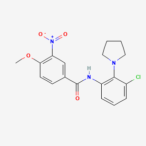 molecular formula C18H18ClN3O4 B5093472 N-[3-chloro-2-(1-pyrrolidinyl)phenyl]-4-methoxy-3-nitrobenzamide 