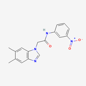 molecular formula C17H16N4O3 B5093494 2-(5,6-dimethyl-1H-benzimidazol-1-yl)-N-(3-nitrophenyl)acetamide 