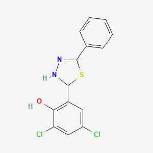 2,4-dichloro-6-(5-phenyl-2,3-dihydro-1,3,4-thiadiazol-2-yl)phenol