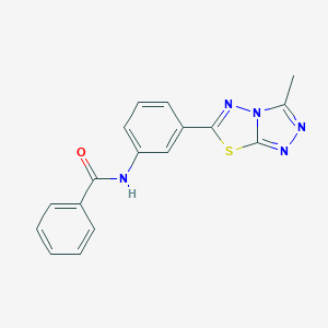 molecular formula C17H13N5OS B509358 N-[3-(3-methyl[1,2,4]triazolo[3,4-b][1,3,4]thiadiazol-6-yl)phenyl]benzamide CAS No. 847781-91-3