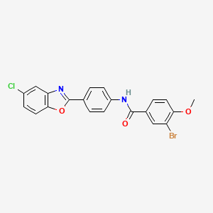 molecular formula C21H14BrClN2O3 B5093603 3-bromo-N-[4-(5-chloro-1,3-benzoxazol-2-yl)phenyl]-4-methoxybenzamide 