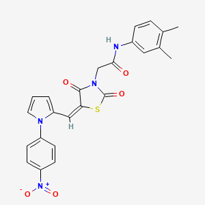 molecular formula C24H20N4O5S B5093611 N-(3,4-dimethylphenyl)-2-(5-{[1-(4-nitrophenyl)-1H-pyrrol-2-yl]methylene}-2,4-dioxo-1,3-thiazolidin-3-yl)acetamide 