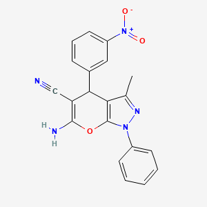 molecular formula C20H15N5O3 B5093625 6-amino-3-methyl-4-(3-nitrophenyl)-1-phenyl-1,4-dihydropyrano[2,3-c]pyrazole-5-carbonitrile CAS No. 81000-14-8