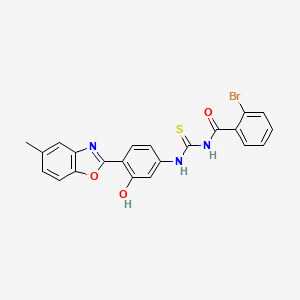 2-bromo-N-({[3-hydroxy-4-(5-methyl-1,3-benzoxazol-2-yl)phenyl]amino}carbonothioyl)benzamide