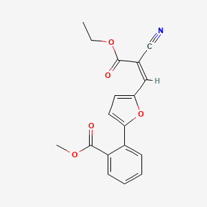 molecular formula C18H15NO5 B5093647 methyl 2-[5-(2-cyano-3-ethoxy-3-oxo-1-propen-1-yl)-2-furyl]benzoate 