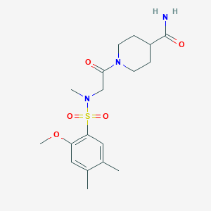 1-[2-[(2-Methoxy-4,5-dimethylphenyl)sulfonyl-methylamino]acetyl]piperidine-4-carboxamide