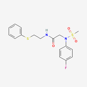 molecular formula C17H19FN2O3S2 B5093675 2-(4-fluoro-N-methylsulfonylanilino)-N-(2-phenylsulfanylethyl)acetamide 