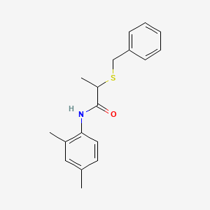 molecular formula C18H21NOS B5093686 2-benzylsulfanyl-N-(2,4-dimethylphenyl)propanamide 