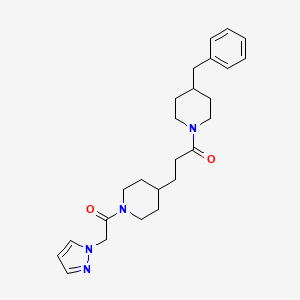 1-(4-Benzylpiperidin-1-yl)-3-[1-(2-pyrazol-1-ylacetyl)piperidin-4-yl]propan-1-one