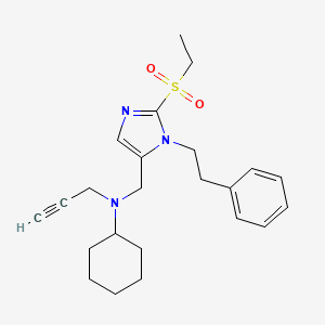 molecular formula C23H31N3O2S B5093721 N-{[2-(ethylsulfonyl)-1-(2-phenylethyl)-1H-imidazol-5-yl]methyl}-N-2-propyn-1-ylcyclohexanamine 