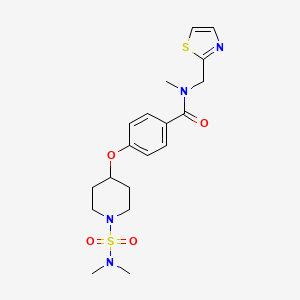 4-({1-[(dimethylamino)sulfonyl]-4-piperidinyl}oxy)-N-methyl-N-(1,3-thiazol-2-ylmethyl)benzamide