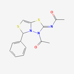 molecular formula C14H13N3O2S2 B5093733 N-(3-acetyl-5-phenyl-5H-[1,3]thiazolo[4,3-b][1,3,4]thiadiazol-2-ylidene)acetamide 