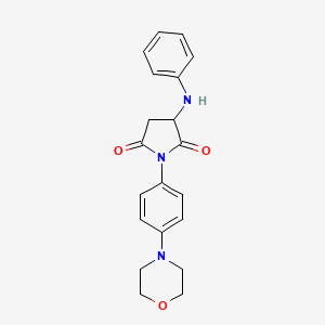 molecular formula C20H21N3O3 B5093738 3-anilino-1-[4-(4-morpholinyl)phenyl]-2,5-pyrrolidinedione 