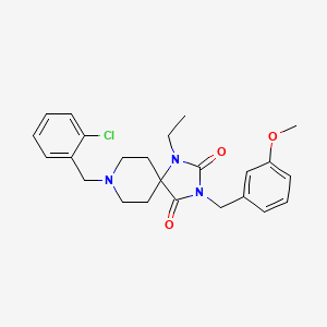 8-(2-chlorobenzyl)-1-ethyl-3-(3-methoxybenzyl)-1,3,8-triazaspiro[4.5]decane-2,4-dione