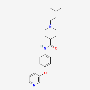 molecular formula C22H29N3O2 B5093761 1-(3-methylbutyl)-N-[4-(3-pyridinyloxy)phenyl]-4-piperidinecarboxamide 