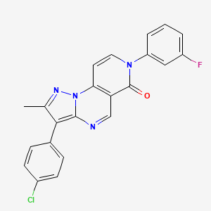 molecular formula C22H14ClFN4O B5093768 3-(4-chlorophenyl)-7-(3-fluorophenyl)-2-methylpyrazolo[1,5-a]pyrido[3,4-e]pyrimidin-6(7H)-one 